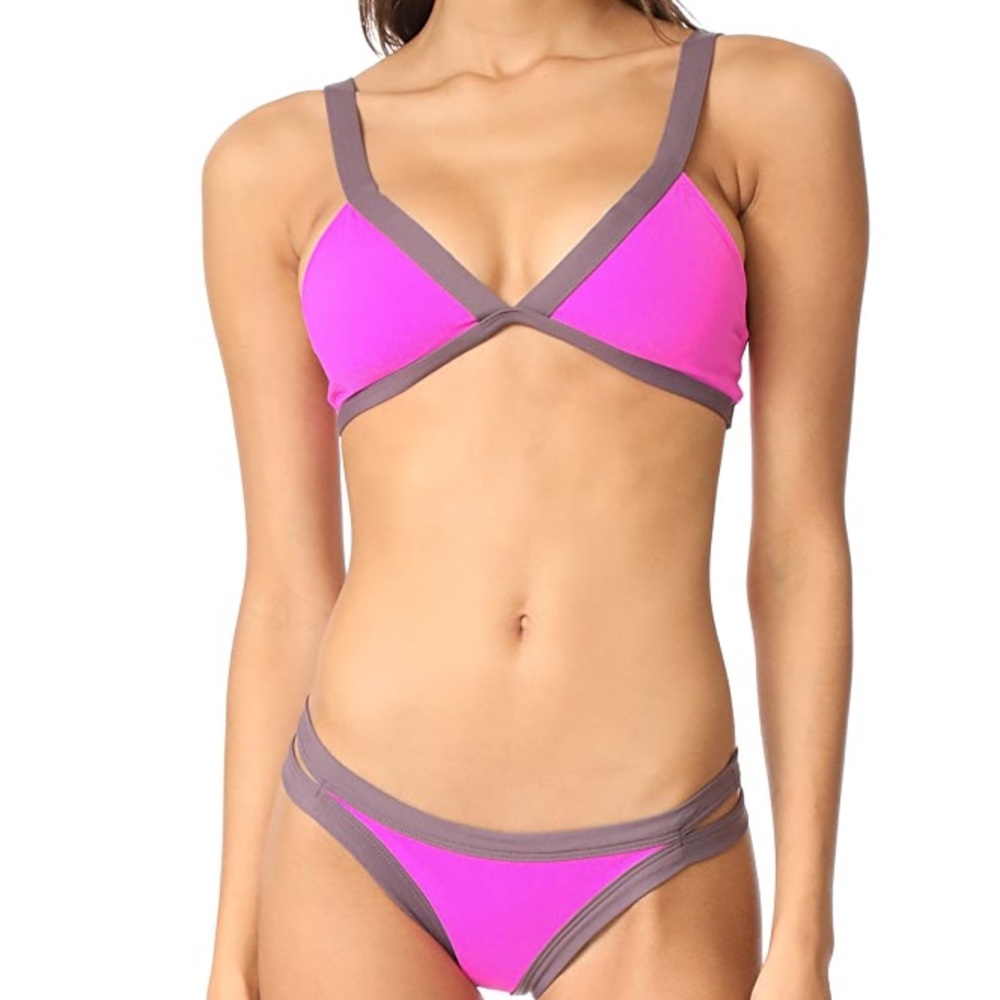 L*Space Colorblock Farrah Bikini Top - Fuchsia